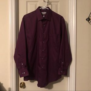 VH Men’s No Iron LS Dress Shirt – Raisin/Marroon